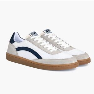 Men's NOTHING NEW White and Navy Sneakers with Tan Sole